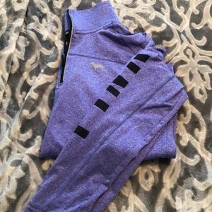 Pink Victoria’s Secret workout quarter zip sweater